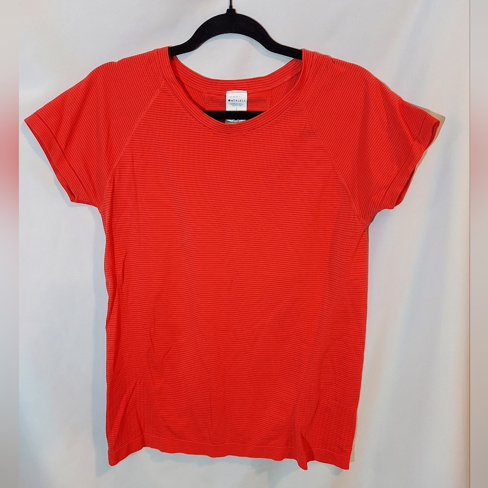Athleta Momentum Short Sleeve Shirt - Bright Red - L - Picture 1 of 7
